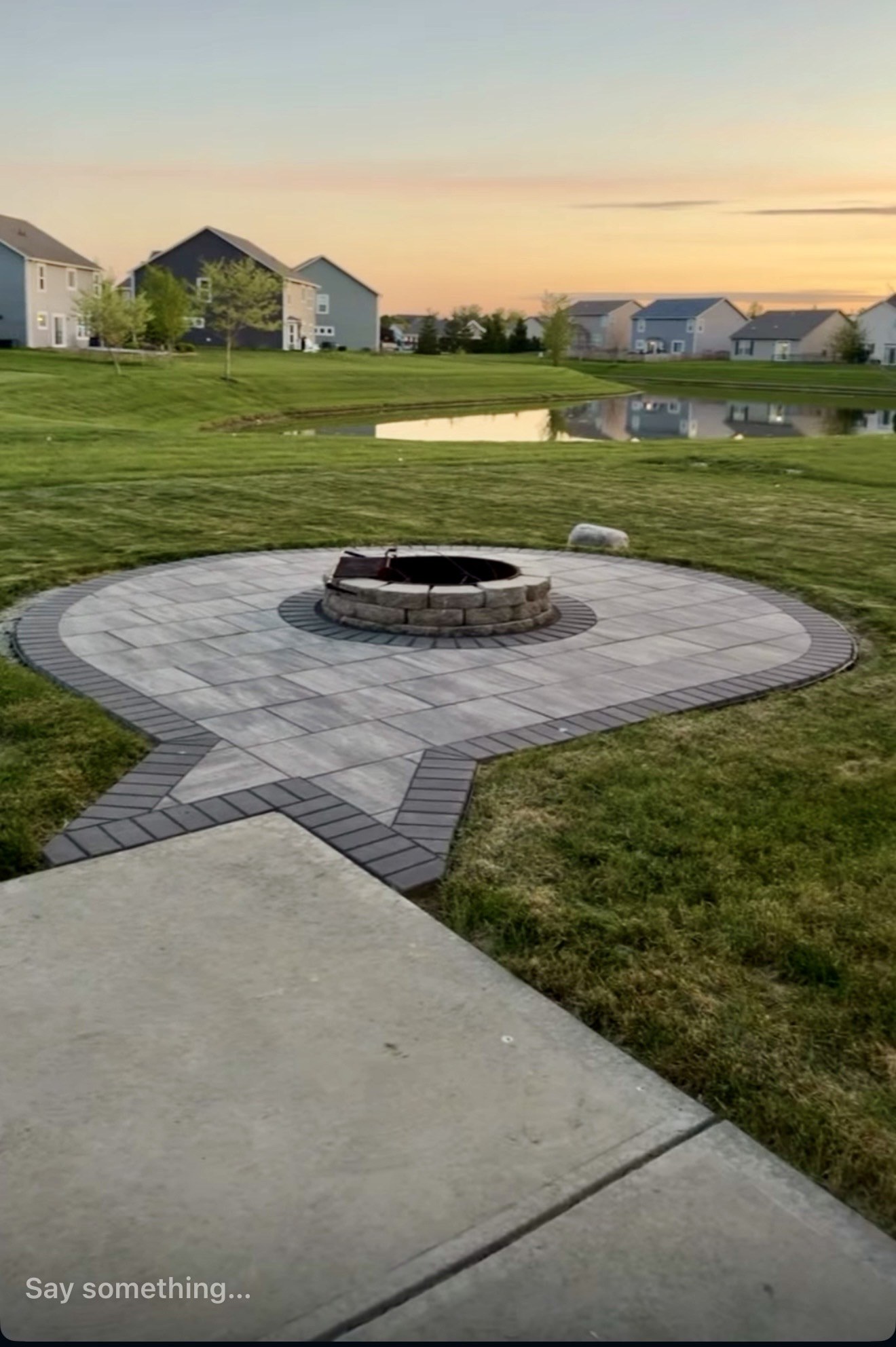 Paver patio and firepit hardscape project